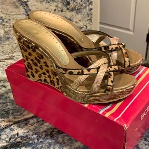 BCBGIrls Leopard wedge